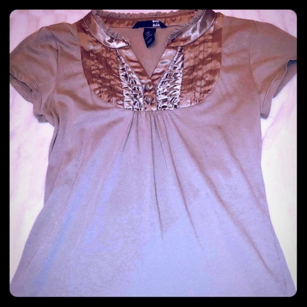 H&M Short Sleeve Greenish Grey Top-S *G638*